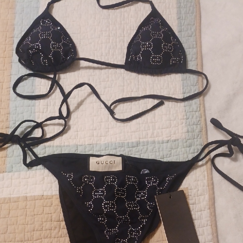 Gucci Black Studded Bikini
